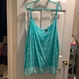 Aqua tank top with diamond pattern